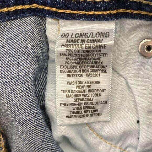 Aeropostale Women's Blue Denim Stretch Curvy Boot Jeans Medium Wash Size 00 Long - Picture 12 of 12